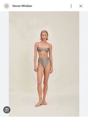 DEVON WINDSOR Metallic Taupe Bikini top